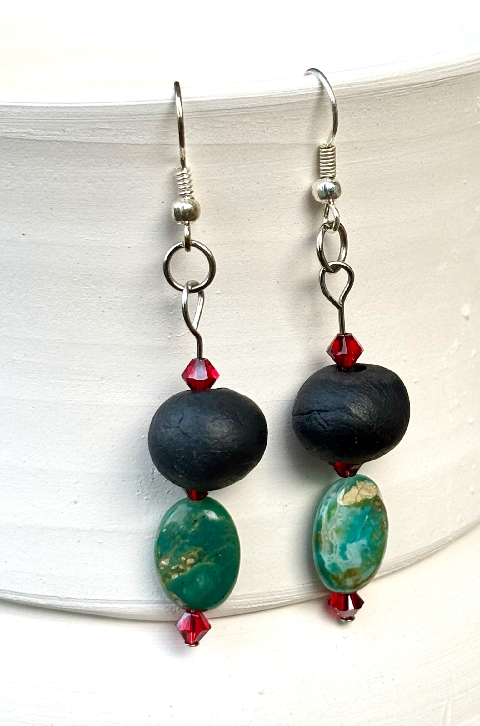Clay, Glass, and Stone Earrings