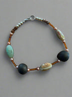 Clay, Pearl, and Stone Bracelet