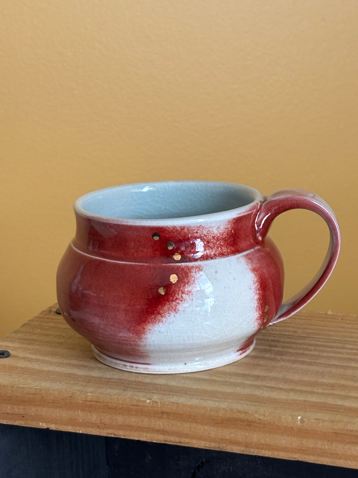 Red with Gold Dots